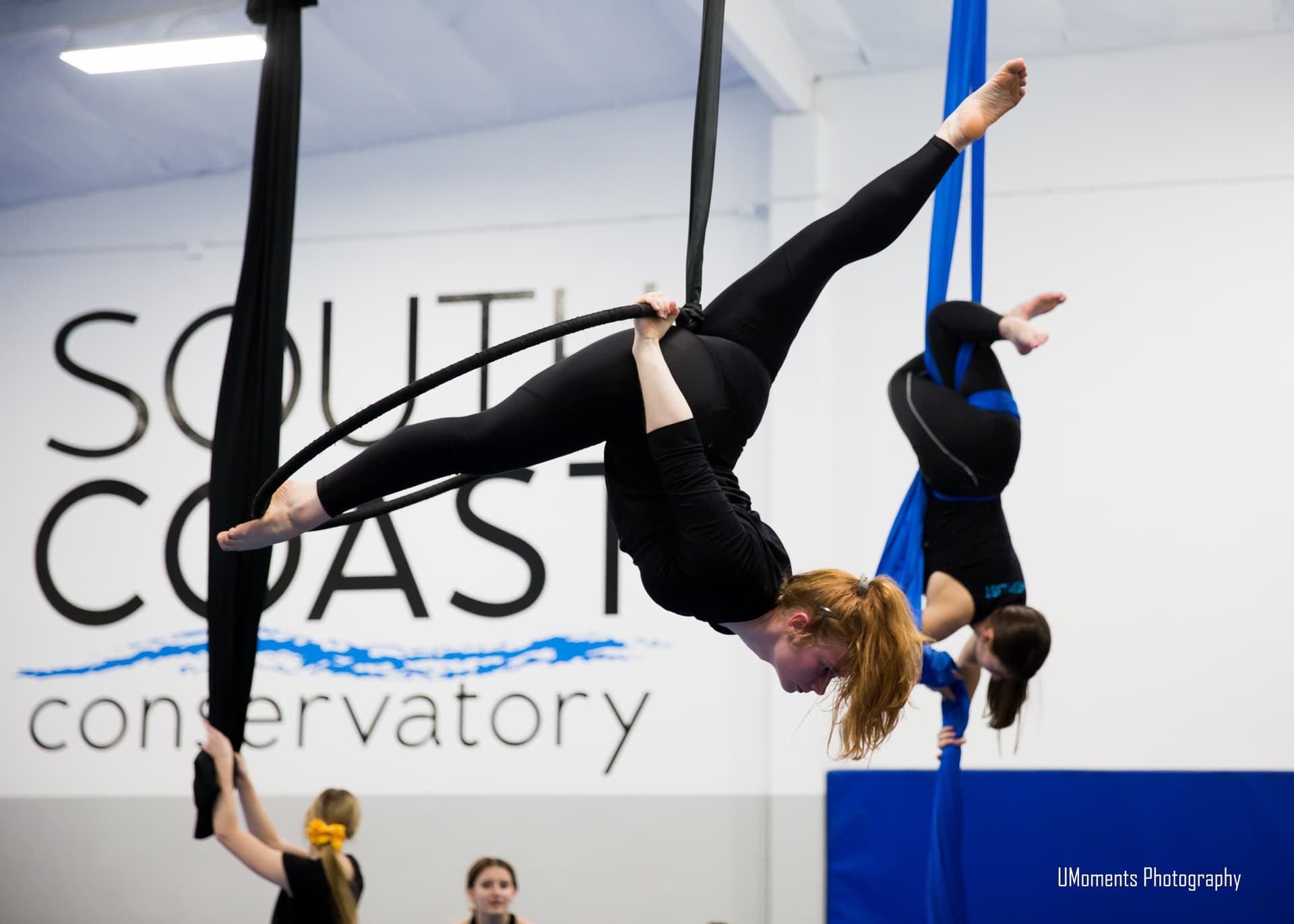 Aerial Arts Conservatory students training