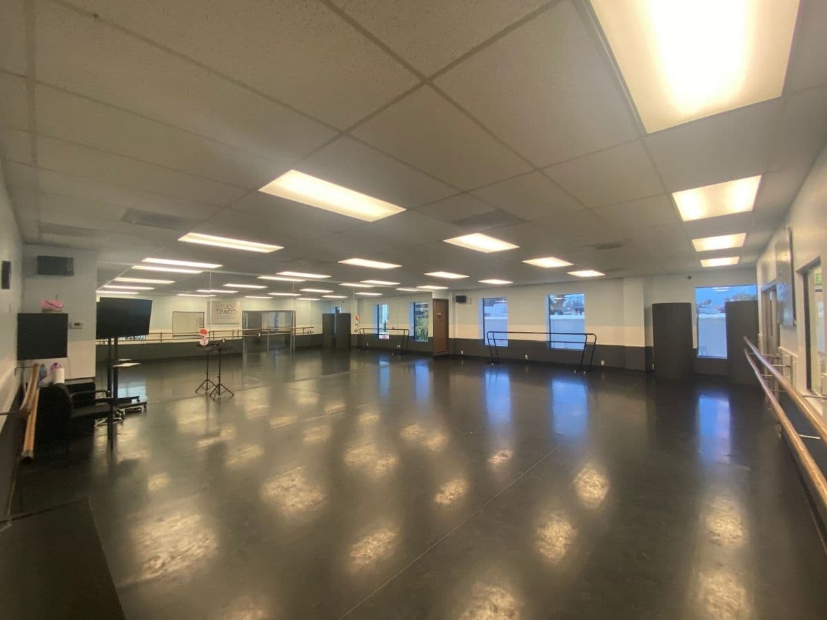 Professional dance studio interior
